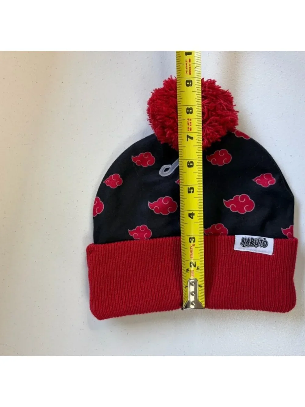 Naruto Beanie Toque Hat Shippuden Akatsuki Cloud Youth Cuffed Pom New red black